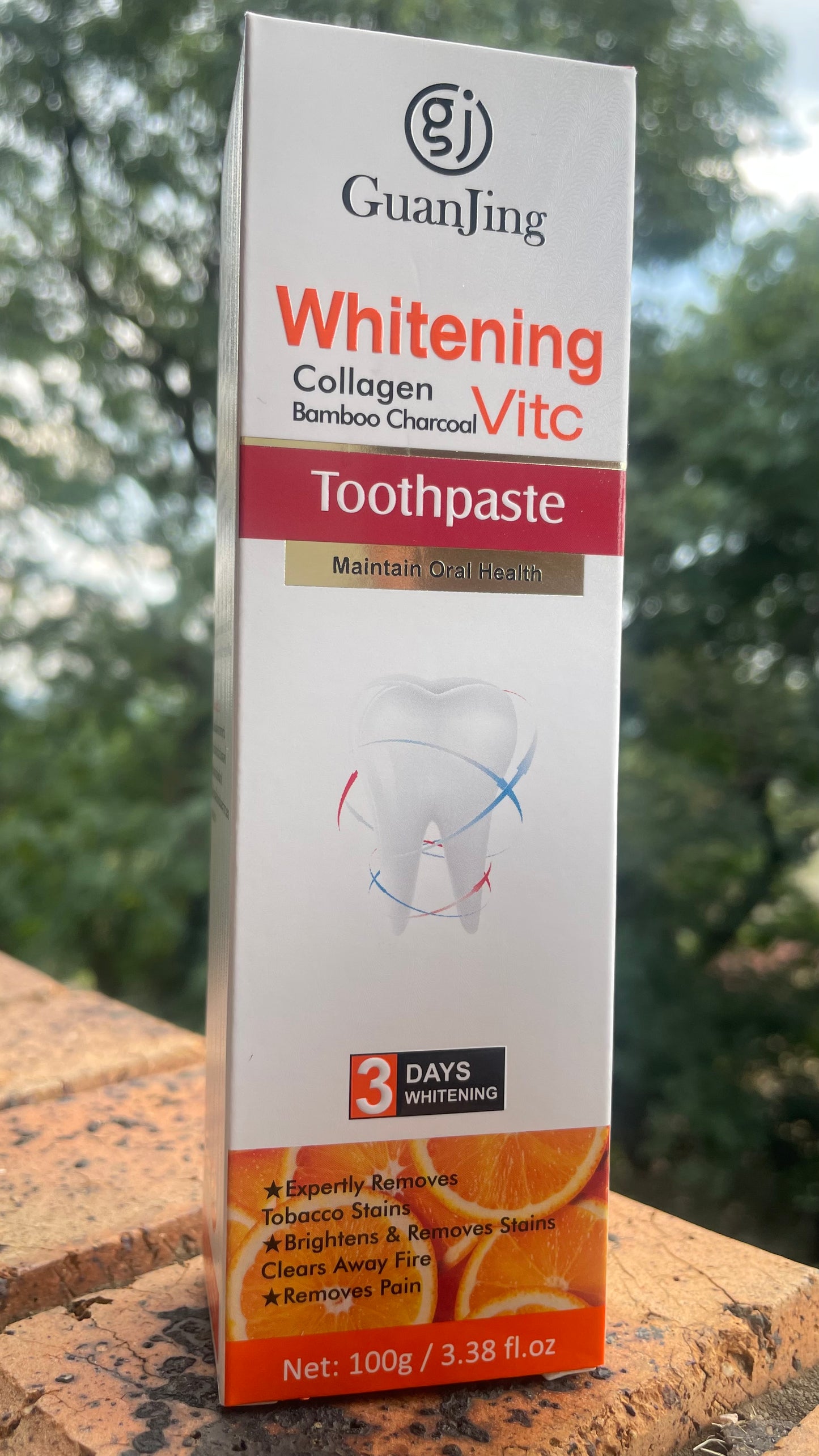 Whitening Collagen Bamboo charcoal Vit. C Toothpaste | 3 days whitening
